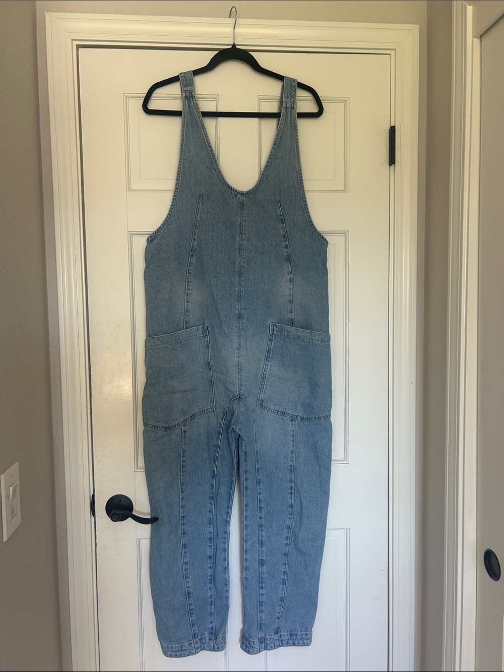 Free People Light Wash Denim Jumpsuit Overalls